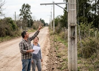 Moradores passam meses sem iluminação em estrada rural e descobrem que prefeitura registrou como entregue um serviço de R$ 310 mil; ao conferir o trecho, encontram postes sem luminárias e parte da instalação inacabada