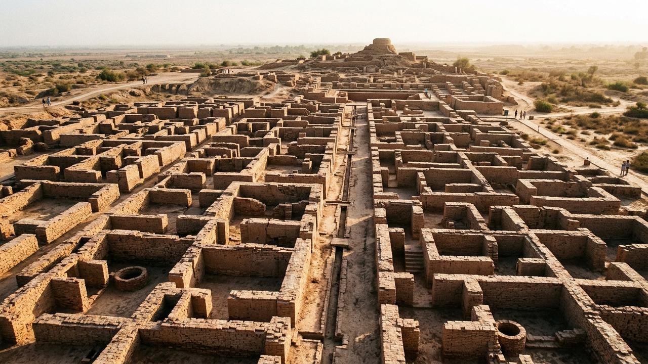 Ruas em ângulos retos, canais de drenagem e tijolos padronizados revelam o avanço de uma civilização antiga pouco compreendida