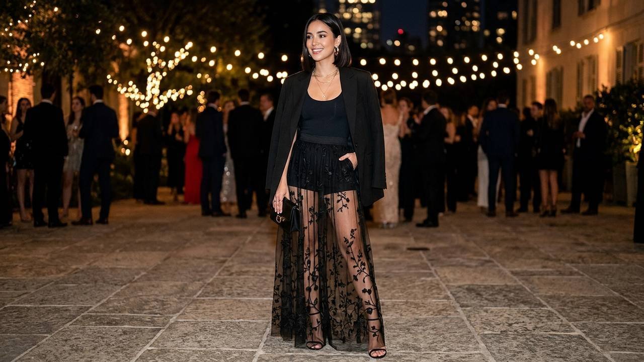 Saias transparentes com hot pants viram febre entre as famosas: como adotar o visual ousado em festas noturnas e festivais