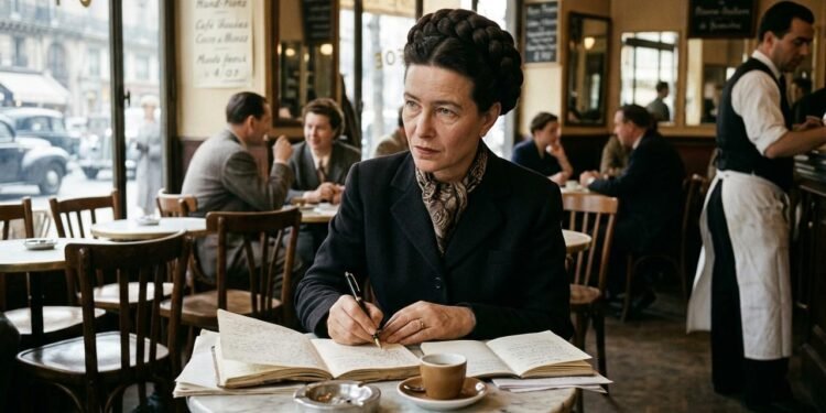 A formulação é amplamente atribuída a Beauvoir e costuma ser relacionada a A Ética da Ambiguidade, publicada originalmente em 1947. // Imagem ilustrativa gerada por IA para representar a situação descrita no texto; pessoas, locais e elementos visuais não correspondem necessariamente aos reais