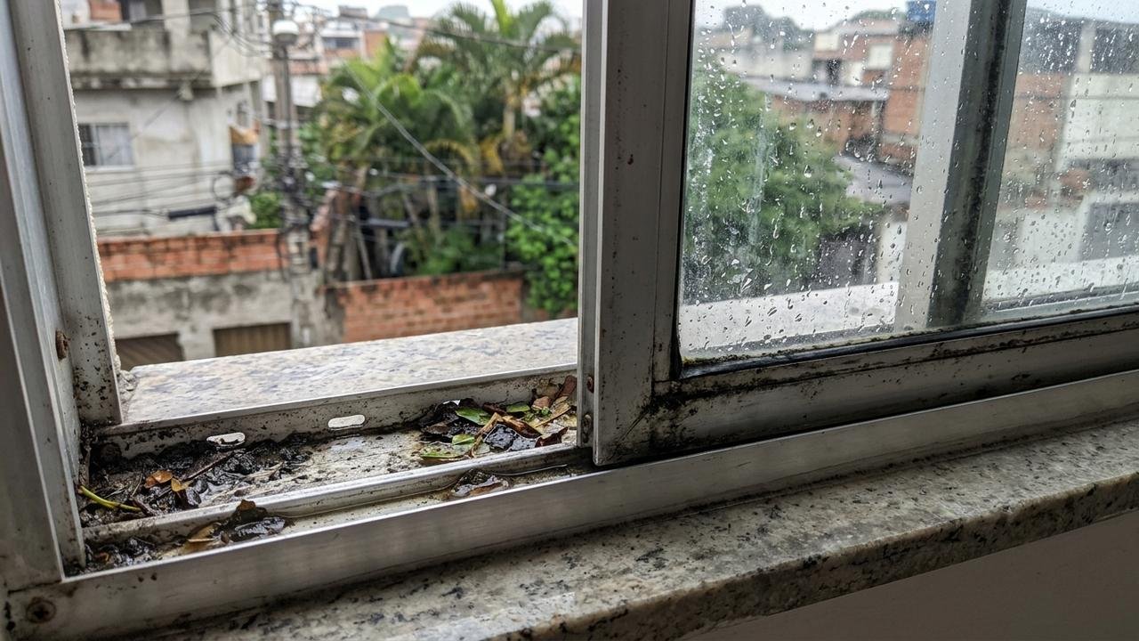 Antes das chuvas fortes, faça uma inspeção nas janelas: os sinais discretos de infiltração que podem aparecer antes da primeira goteira