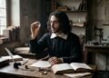 Spinoza explica por que viver pensando constantemente na morte pode afastar as pessoas da própria vida. Citação: “O homem livre em nada pensa menos que na morte, e sua sabedoria é uma meditação da vida, não da morte.”