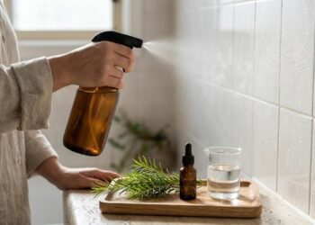 Borrifar óleo essencial de melaleuca com água nas paredes: o spray antifúngico natural que elimina e previne o mofo em áreas úmidas da casa