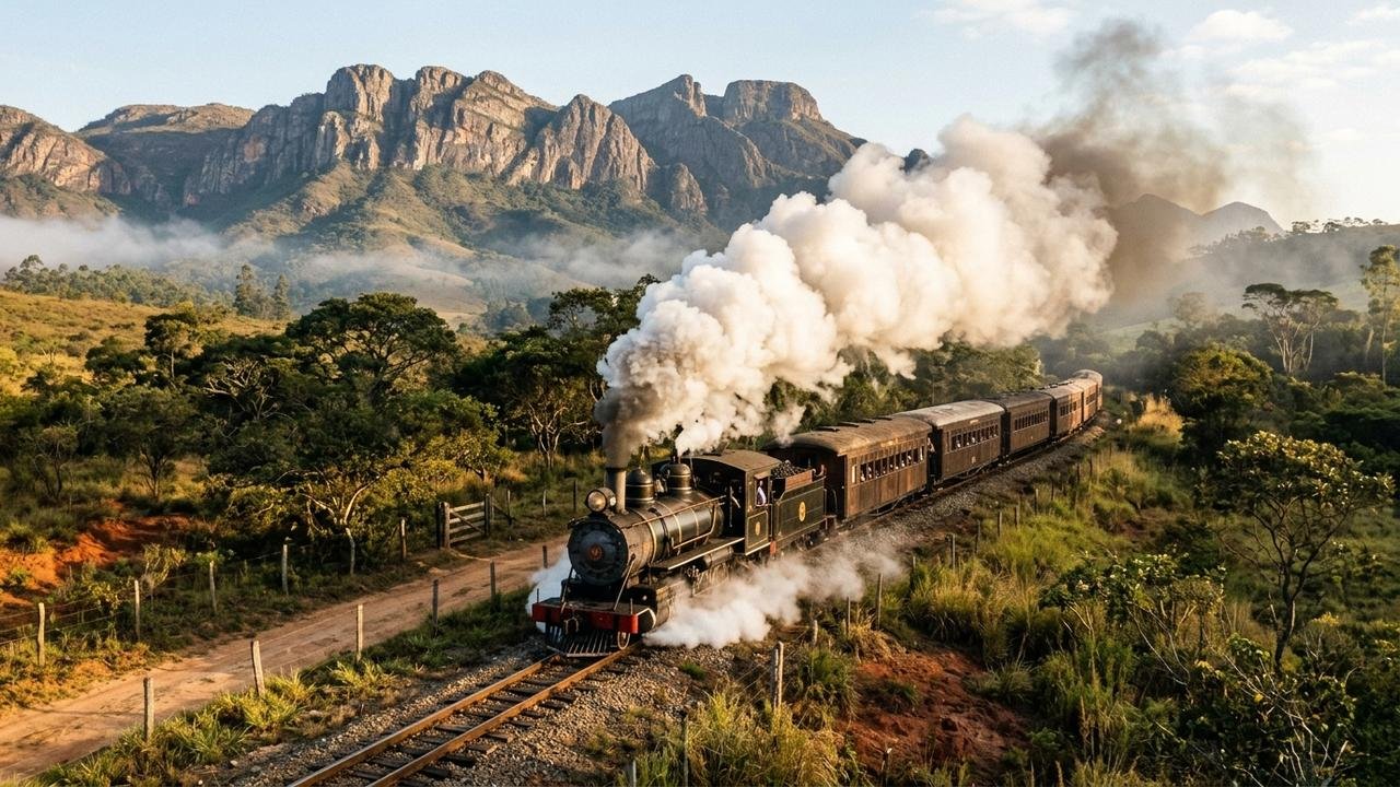 passeio de Maria-Fumaça em Minas Gerais