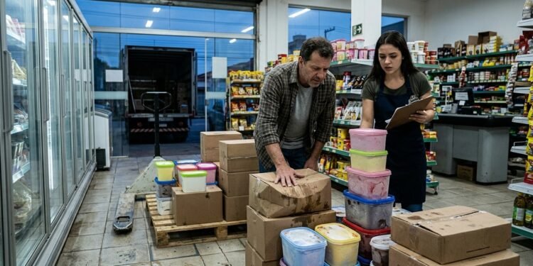 Dono de mercadinho recebe R$ 18 mil em sorvetes e congelados às 5h30, mas funcionários percebem embalagens amolecidas antes de abastecer os freezers; distribuidora alega que mercadoria saiu em temperatura correta e se recusa a recolher os produtos
