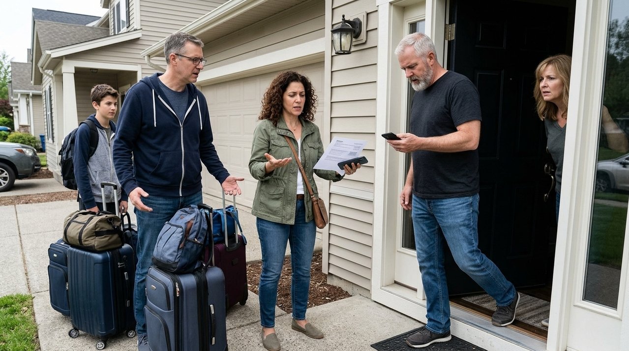 Família reserva casa para passar 12 dias de férias e, ao chegar ao endereço, encontra outros hóspedes que também afirmavam ter alugado o imóvel para o mesmo período