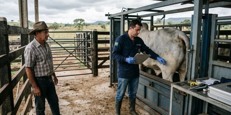 Na história, João Batista, pequeno produtor rural, decidiu vender um touro de seu rebanho por R$ 18 mil.  // Imagem ilustrativa gerada por IA para representar a situação descrita no texto; pessoas, locais e elementos visuais não correspondem necessariamente aos reais