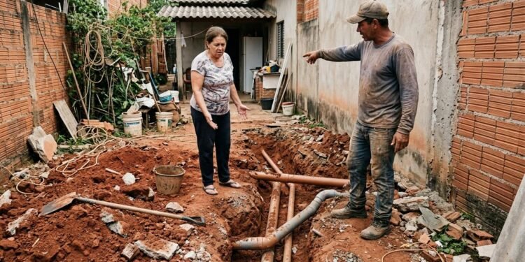 esgoto do vizinho no quintal