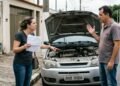 Mulher compra carro usado por R$ 48 mil de um particular e, após duas semanas, descobre um defeito grave no câmbio; o vendedor afirma que não oferece garantia, enquanto ela busca ressarcimento