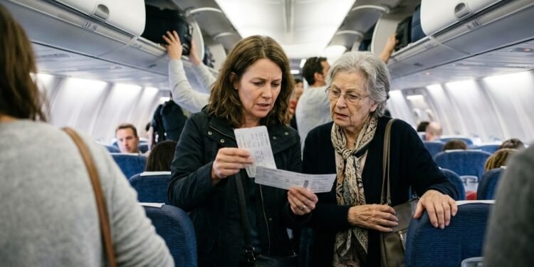 Mulher compra passagem para viajar com assento marcado ao lado da mãe idosa e descobre no embarque que as duas foram colocadas em fileiras diferentes