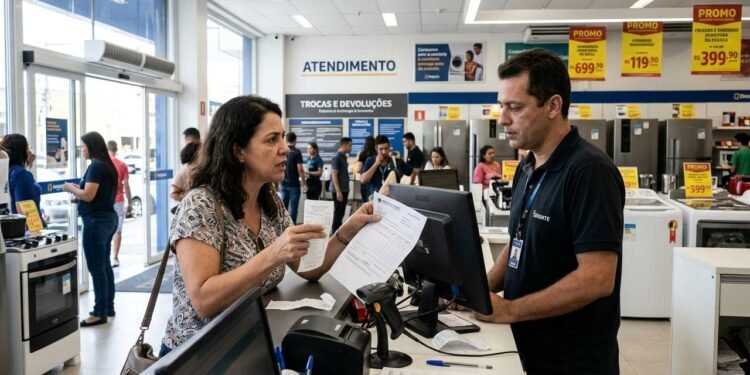 Mariana havia comprado o eletrodoméstico para substituir um modelo antigo que já apresentava problemas. // Imagem ilustrativa gerada por IA para representar a situação descrita no texto; pessoas, locais e elementos visuais não correspondem necessariamente aos reais
