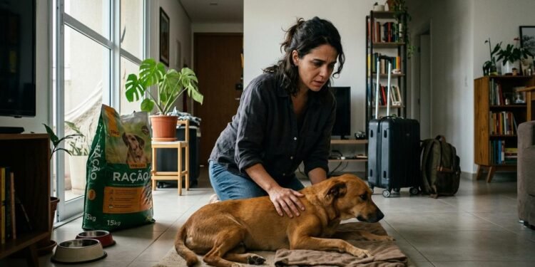 O acordo previa alimentação diária, troca de água e acompanhamento das condições do animal. Pelo serviço, a tutora pagou antecipadamente R$ 900. // Imagem ilustrativa gerada por IA para representar a situação descrita no texto; pessoas, locais e elementos visuais não correspondem necessariamente aos reais