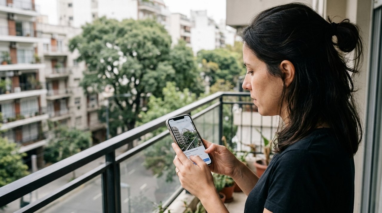 Moradora percebe que foto de sua varanda apareceu em anúncio de imóvel vizinho e descobre que imagem foi usada para sugerir uma vista que o apartamento anunciado não possui