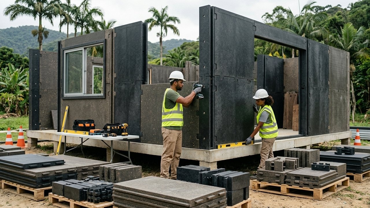A casa de plástico montada em apenas 15 horas que surpreende (imagem ilustrativa gerada por inteligência artificial)