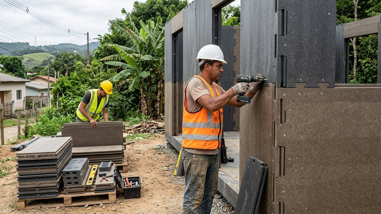 A casa de plástico montada em apenas 15 horas que surpreende (imagem ilustrativa gerada por inteligência artificial)