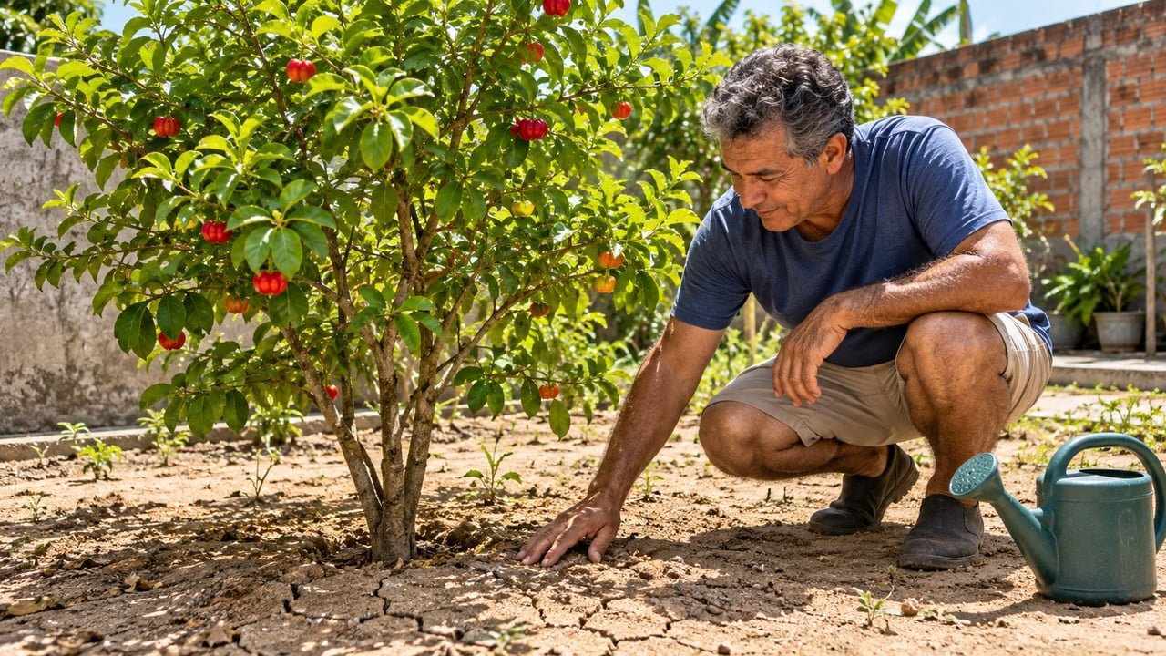 A pitangueira tolera a seca e chegou a produzir 20,8 quilos de frutos por planta em cultivo de sequeiro