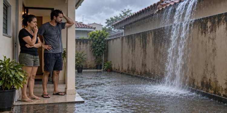 O Código Civil proíbe que o telhado de um imóvel despeje água diretamente sobre o terreno vizinho