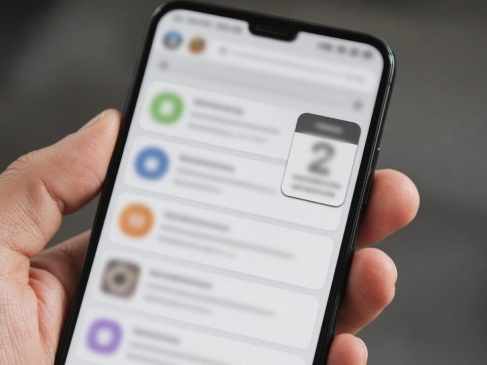 Celular com tela de loja de aplicativos e classificação etária