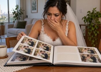 Quase metade das fotos entregues estava desfocada ou repetida, enquanto momentos centrais do casamento não foram registrados