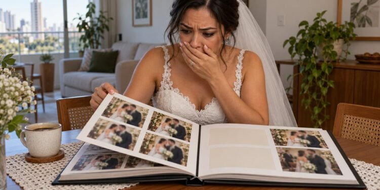 Quase metade das fotos entregues estava desfocada ou repetida, enquanto momentos centrais do casamento não foram registrados