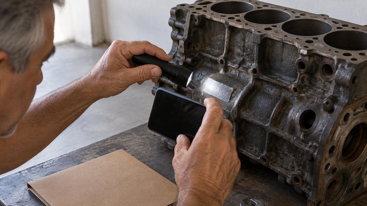 Fotografar a numeração do motor antes da entrega da restauração ajuda a comprovar a troca depois