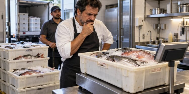 Restaurante recebe 300 kg na nota fiscal, mas a balança aponta 40 kg a menos, diferença de mais de 13% do pedido