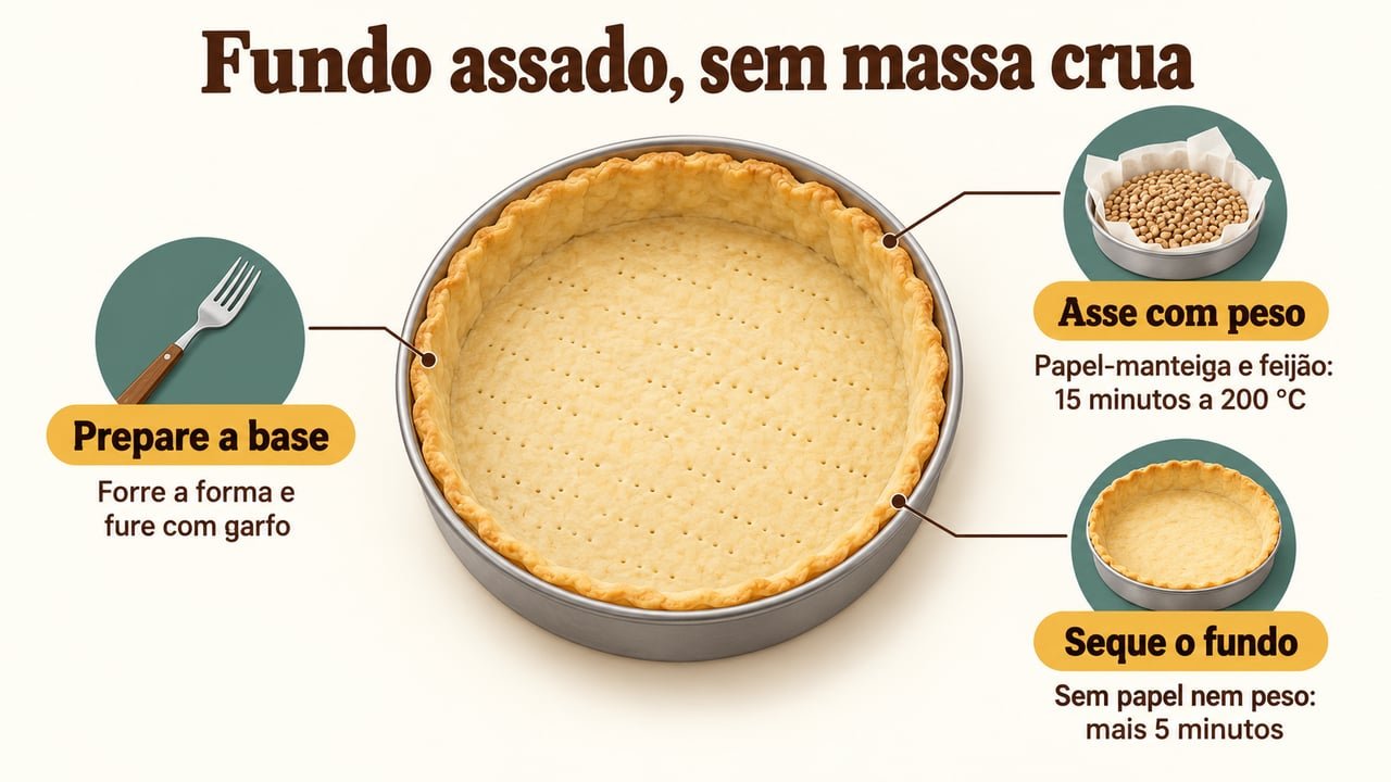 Pré-asse a base a 200 °C por 15 minutos com peso e mais 5 minutos sem ele