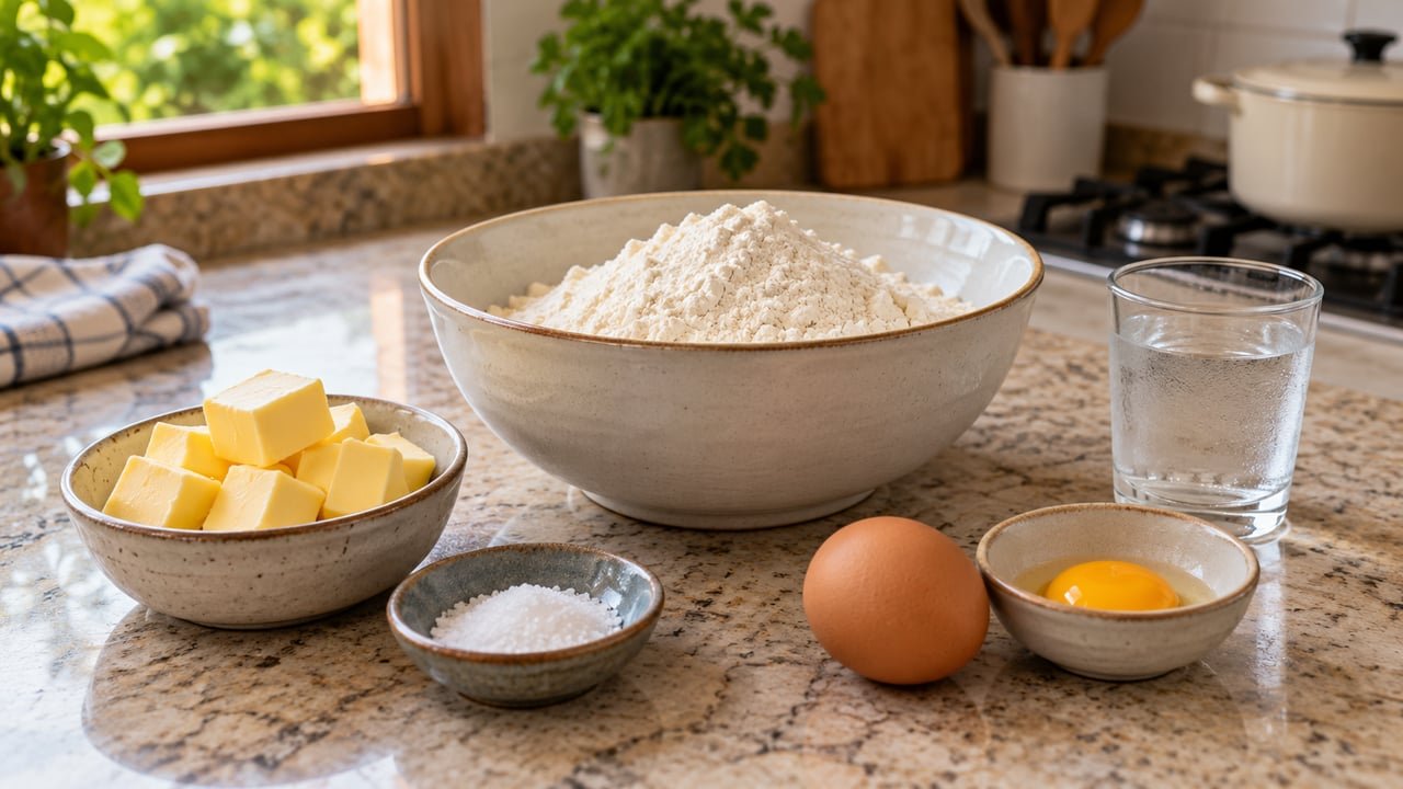 Separe os ingredientes antes de começar e mantenha a manteiga na geladeira até a hora de usar