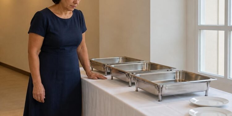 Travessas vazias no meio da festa: buffet contratado para 150 convidados não entregou a comida prometida