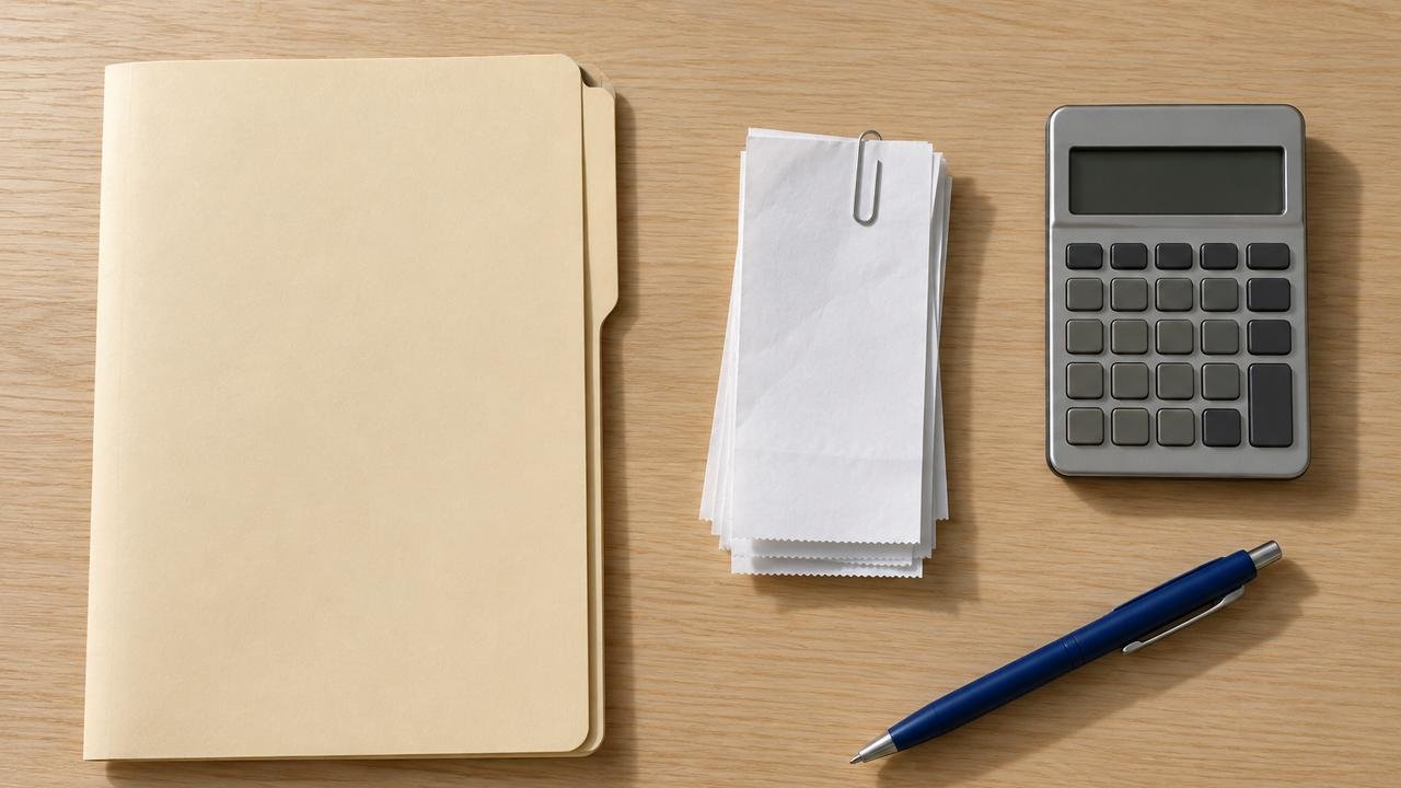 Recibos, extratos e notas organizados ajudam a comprovar cada gasto na prestação de contas