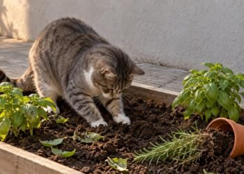 Gatos do vizinho cavam o canteiro de temperos e levantam a questão da responsabilidade do tutor