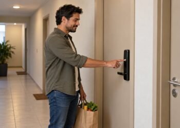 A fechadura eletrônica com biometria pode ser questionada pelo condomínio se alterar o padrão visual da porta voltada para o hall