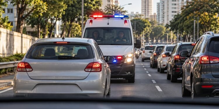 Deixar de dar passagem a ambulância com sirene e luzes acionadas é infração gravíssima pelo artigo 189 do CTB