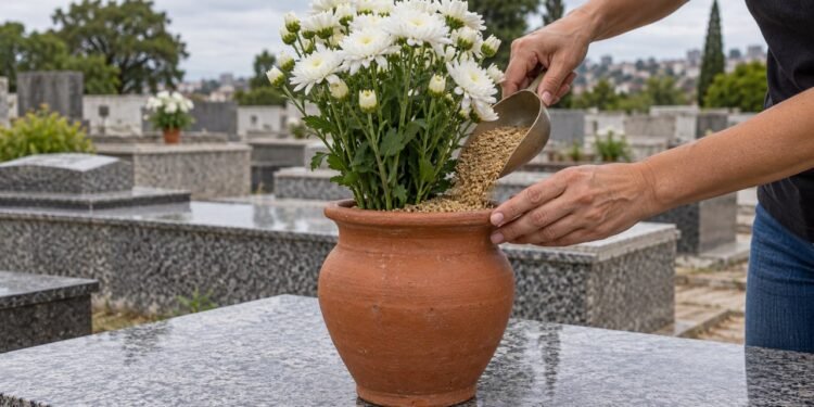 Areia até a borda do vaso ajuda a evitar água parada e criadouros do mosquito da dengue