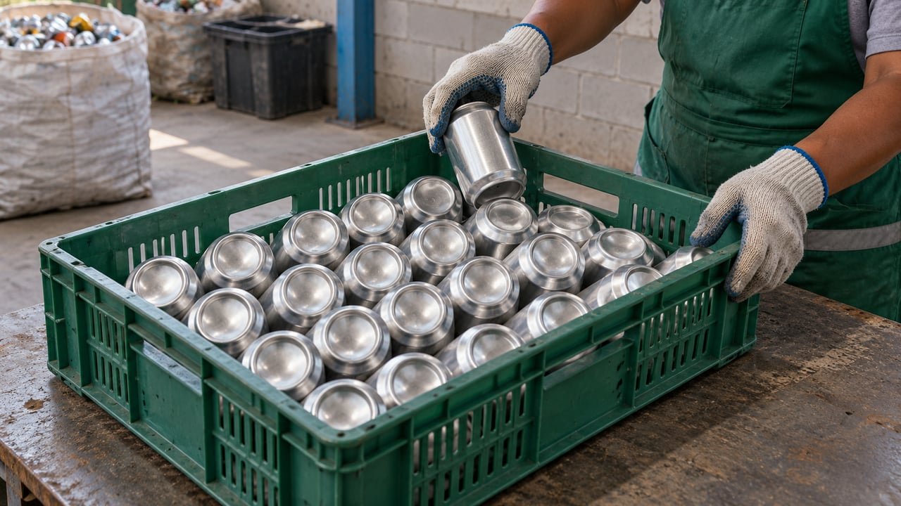 Separar latas sem restos de bebida, areia ou outros metais ajuda na negociação do preço