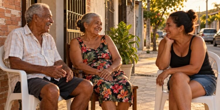 A cadeira na calçada reunia vizinhos, crianças e idosos no mesmo lugar, sem hora marcada e sem convite