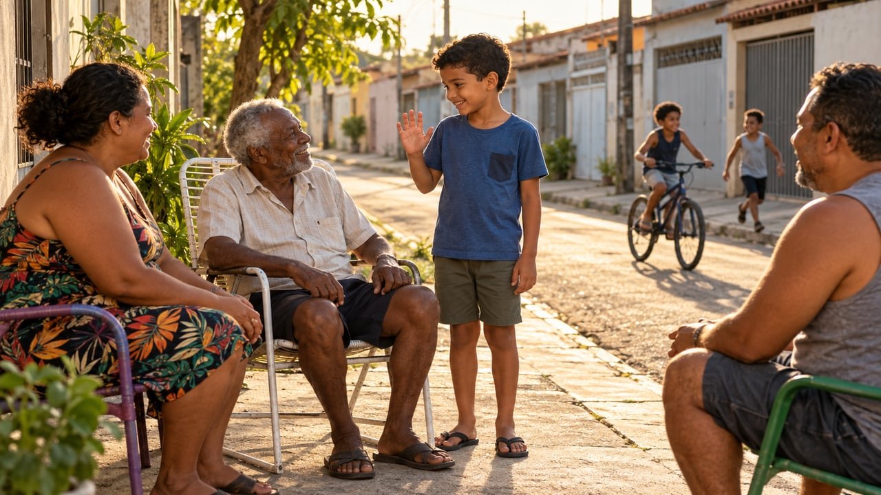 Sem manual, as crianças aprendiam as regras da vizinhança pelo exemplo, vendo os adultos conviverem e resolverem diferenças