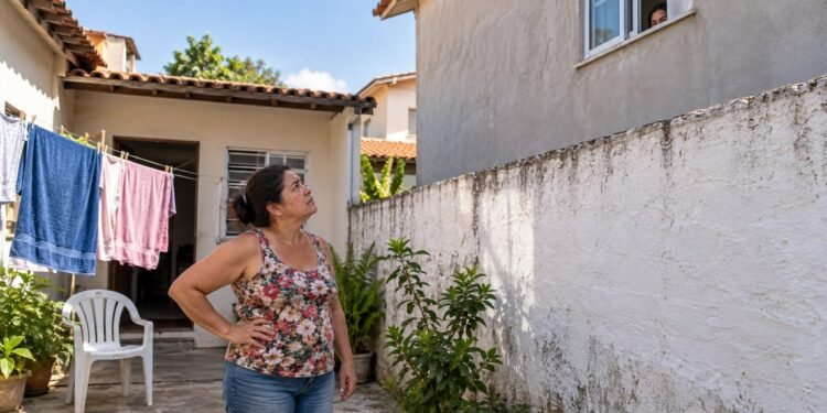 O Código Civil proíbe abrir janela a menos de 1,5 metro da divisa com o terreno vizinho
